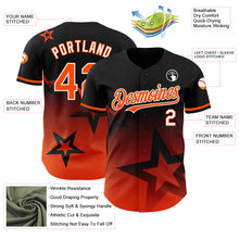 Charger l'image dans la galerie, Custom Black Orange-White 3D Pattern Design Gradient Style Twinkle Star Authentic Baseball Jersey