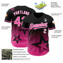 Charger l'image dans la galerie, Custom Black Pink-White 3D Pattern Design Gradient Style Twinkle Star Authentic Baseball Jersey