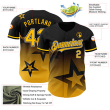 Charger l'image dans la galerie, Custom Black Gold-White 3D Pattern Design Gradient Style Twinkle Star Authentic Baseball Jersey