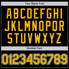 Charger l'image dans la galerie, Custom Black Gold-White 3D Pattern Design Gradient Style Twinkle Star Authentic Baseball Jersey