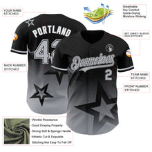 Charger l'image dans la galerie, Custom Black Gray-White 3D Pattern Design Gradient Style Twinkle Star Authentic Baseball Jersey