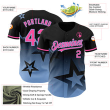Charger l'image dans la galerie, Custom Black Pink-Light Blue 3D Pattern Design Gradient Style Twinkle Star Authentic Baseball Jersey