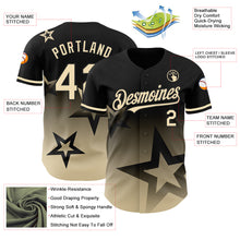 Charger l'image dans la galerie, Custom Black Cream 3D Pattern Design Gradient Style Twinkle Star Authentic Baseball Jersey