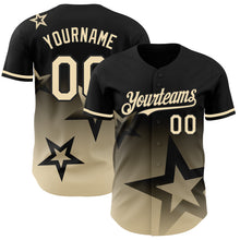 Charger l'image dans la galerie, Custom Black Cream 3D Pattern Design Gradient Style Twinkle Star Authentic Baseball Jersey