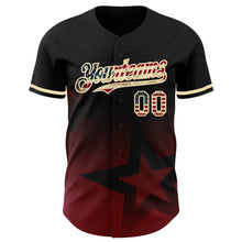 Charger l'image dans la galerie, Custom Black Vintage USA Flag Red-Cream 3D Pattern Design Gradient Style Twinkle Star Authentic Baseball Jersey