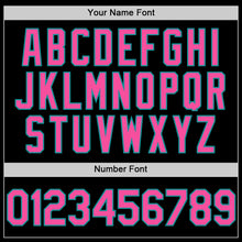 Load image into Gallery viewer, Custom Black Pink-Teal 3D Pattern Design Gradient Style Twinkle Star Authentic Baseball Jersey