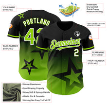 Load image into Gallery viewer, Custom Black Neon Green-White 3D Pattern Design Gradient Style Twinkle Star Authentic Baseball Jersey