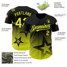 Charger l'image dans la galerie, Custom Black Neon Yellow 3D Pattern Design Gradient Style Twinkle Star Authentic Baseball Jersey