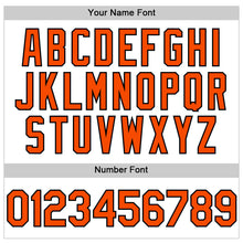 Load image into Gallery viewer, Custom White Orange-Black 3D Pattern Design Gradient Style Twinkle Star Authentic Baseball Jersey