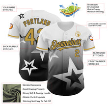Laden Sie das Bild in den Galerie-Viewer, Custom White Old Gold-Black 3D Pattern Design Gradient Style Twinkle Star Authentic Baseball Jersey