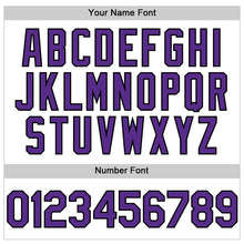 Load image into Gallery viewer, Custom White Purple-Black 3D Pattern Design Gradient Style Twinkle Star Authentic Baseball Jersey