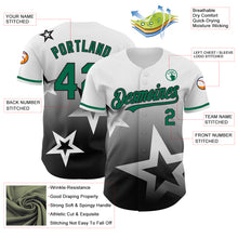 Load image into Gallery viewer, Custom White Kelly Green-Black 3D Pattern Design Gradient Style Twinkle Star Authentic Baseball Jersey