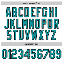 Charger l'image dans la galerie, Custom White Teal-Black 3D Pattern Design Gradient Style Twinkle Star Authentic Baseball Jersey