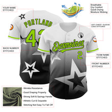 Load image into Gallery viewer, Custom White Neon Green-Black 3D Pattern Design Gradient Style Twinkle Star Authentic Baseball Jersey