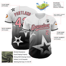 Load image into Gallery viewer, Custom White Medium Pink-Black 3D Pattern Design Gradient Style Twinkle Star Authentic Baseball Jersey