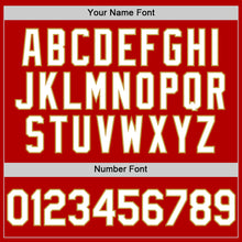 Charger l'image dans la galerie, Custom Red White-Old Gold 3D Pattern Design Gradient Style Twinkle Star Authentic Baseball Jersey