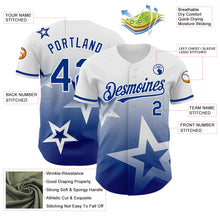 Charger l'image dans la galerie, Custom White Royal 3D Pattern Design Gradient Style Twinkle Star Authentic Baseball Jersey