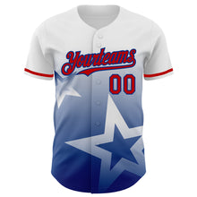 Charger l'image dans la galerie, Custom White Red-Royal 3D Pattern Design Gradient Style Twinkle Star Authentic Baseball Jersey