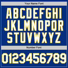 Charger l'image dans la galerie, Custom Royal White-Yellow 3D Pattern Design Gradient Style Twinkle Star Authentic Baseball Jersey