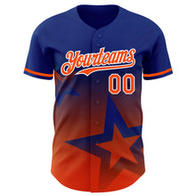 Charger l'image dans la galerie, Custom Royal Orange-White 3D Pattern Design Gradient Style Twinkle Star Authentic Baseball Jersey