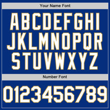 Charger l'image dans la galerie, Custom Royal White-Old Gold 3D Pattern Design Gradient Style Twinkle Star Authentic Baseball Jersey