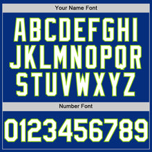 Charger l'image dans la galerie, Custom Royal White-Neon Green 3D Pattern Design Gradient Style Twinkle Star Authentic Baseball Jersey