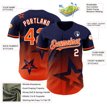 Charger l'image dans la galerie, Custom Navy Orange-White 3D Pattern Design Gradient Style Twinkle Star Authentic Baseball Jersey