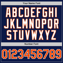 Charger l'image dans la galerie, Custom Navy Orange-White 3D Pattern Design Gradient Style Twinkle Star Authentic Baseball Jersey