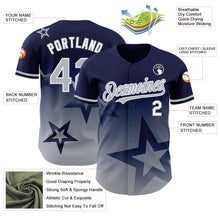 Charger l'image dans la galerie, Custom Navy Gray-White 3D Pattern Design Gradient Style Twinkle Star Authentic Baseball Jersey
