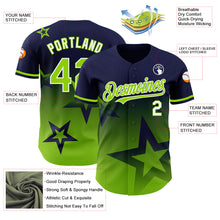 Charger l'image dans la galerie, Custom Navy Neon Green-White 3D Pattern Design Gradient Style Twinkle Star Authentic Baseball Jersey