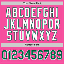 Load image into Gallery viewer, Custom Pink Kelly Green-White 3D Pattern Design Gradient Style Twinkle Star Authentic Baseball Jersey
