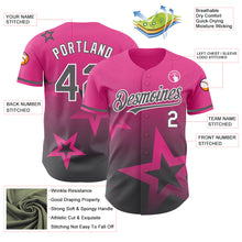 Load image into Gallery viewer, Custom Pink Steel Gray-White 3D Pattern Design Gradient Style Twinkle Star Authentic Baseball Jersey