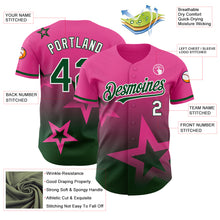 Charger l'image dans la galerie, Custom Pink Green-White 3D Pattern Design Gradient Style Twinkle Star Authentic Baseball Jersey