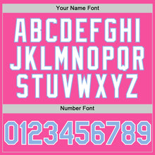 Load image into Gallery viewer, Custom Pink Light Blue-White 3D Pattern Design Gradient Style Twinkle Star Authentic Baseball Jersey