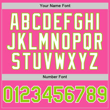 Load image into Gallery viewer, Custom Pink Neon Green-White 3D Pattern Design Gradient Style Twinkle Star Authentic Baseball Jersey
