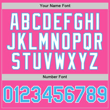 Load image into Gallery viewer, Custom Pink Sky Blue-White 3D Pattern Design Gradient Style Twinkle Star Authentic Baseball Jersey