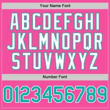 Charger l'image dans la galerie, Custom Pink Aqua-White 3D Pattern Design Gradient Style Twinkle Star Authentic Baseball Jersey