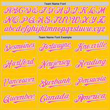 Charger l'image dans la galerie, Custom Yellow Pink-White 3D Pattern Design Gradient Style Twinkle Star Authentic Baseball Jersey