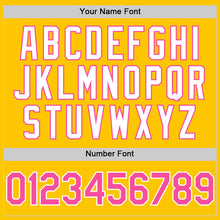 Charger l'image dans la galerie, Custom Yellow Pink-White 3D Pattern Design Gradient Style Twinkle Star Authentic Baseball Jersey