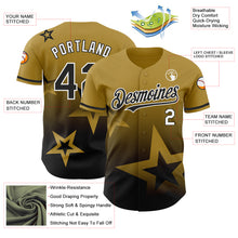 Charger l'image dans la galerie, Custom Old Gold Black-White 3D Pattern Design Gradient Style Twinkle Star Authentic Baseball Jersey