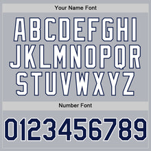 Charger l'image dans la galerie, Custom Gray Navy-White 3D Pattern Design Gradient Style Twinkle Star Authentic Baseball Jersey