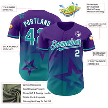 Charger l'image dans la galerie, Custom Purple Teal-White 3D Pattern Design Gradient Style Twinkle Star Authentic Baseball Jersey