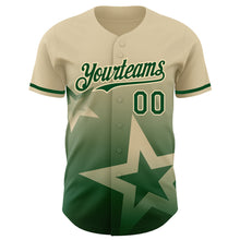 Charger l'image dans la galerie, Custom Cream Green 3D Pattern Design Gradient Style Twinkle Star Authentic Baseball Jersey