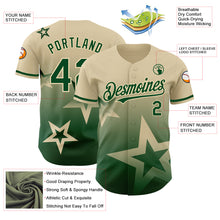 Charger l'image dans la galerie, Custom Cream Green 3D Pattern Design Gradient Style Twinkle Star Authentic Baseball Jersey