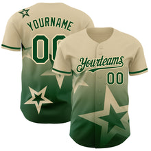 Charger l'image dans la galerie, Custom Cream Green 3D Pattern Design Gradient Style Twinkle Star Authentic Baseball Jersey