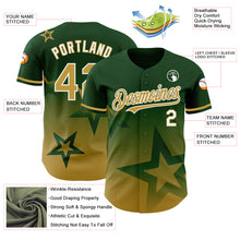 Charger l'image dans la galerie, Custom Green Old Gold-White 3D Pattern Design Gradient Style Twinkle Star Authentic Baseball Jersey