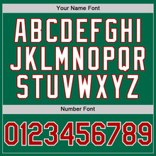 Load image into Gallery viewer, Custom Kelly Green Red-White 3D Pattern Design Gradient Style Twinkle Star Authentic Baseball Jersey