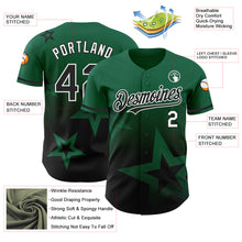 Charger l'image dans la galerie, Custom Kelly Green Black-White 3D Pattern Design Gradient Style Twinkle Star Authentic Baseball Jersey