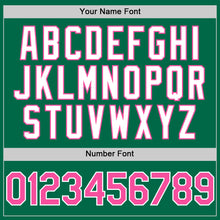 Load image into Gallery viewer, Custom Kelly Green Pink-White 3D Pattern Design Gradient Style Twinkle Star Authentic Baseball Jersey