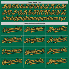 Load image into Gallery viewer, Custom Kelly Green Old Gold-Black 3D Pattern Design Gradient Style Twinkle Star Authentic Baseball Jersey